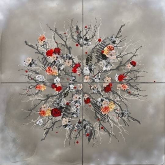 RED + BLACK FLOWER CLOCK, 2022