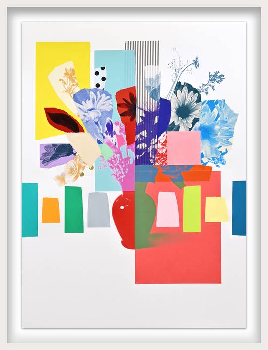 Paper Bouquet (Red + Blue Flowers), 2023