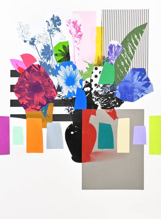 Paper Bouquet (Pink Dahlia + Stripes), 2023