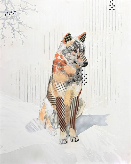 Wolf Sitting - White, 2026