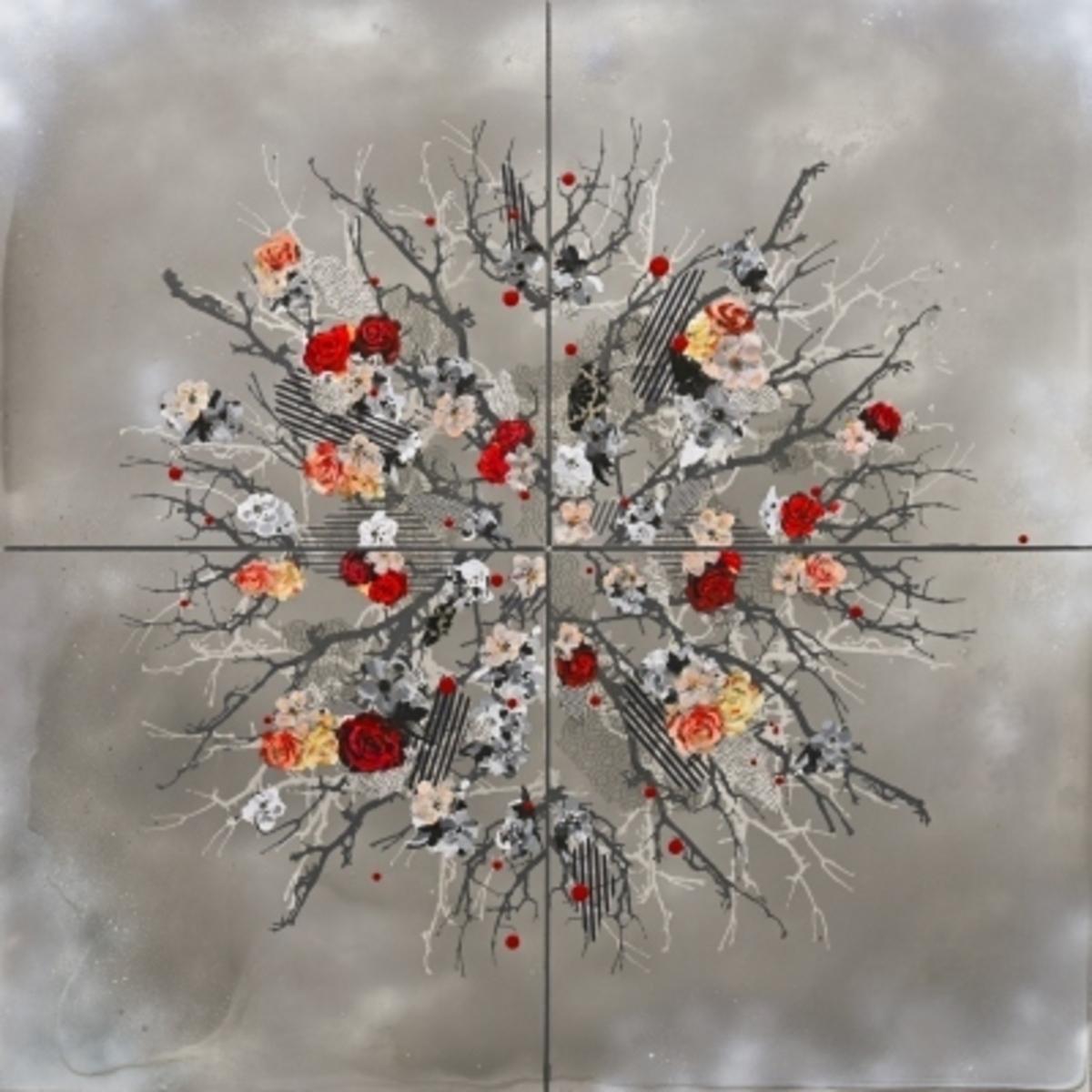 RED + BLACK FLOWER CLOCK, 2022