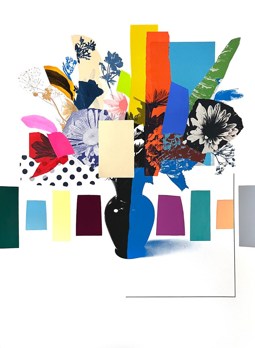 Paper Bouquet (Orange + Blue Hydrangea), 2022, image 2