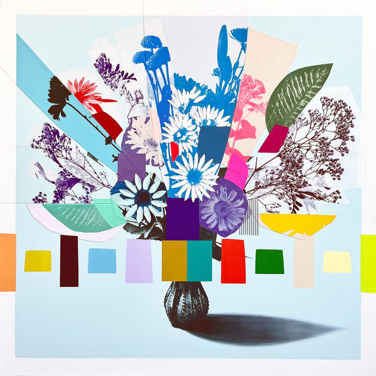 Vintage Bouquet (Hot Pink + Blue Flowers), 2023, image 2