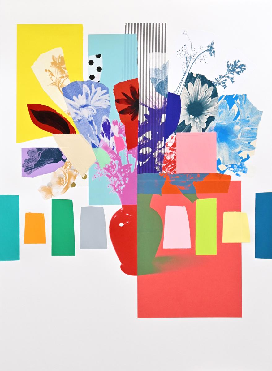Paper Bouquet (Red + Blue Flowers), 2023, image 2