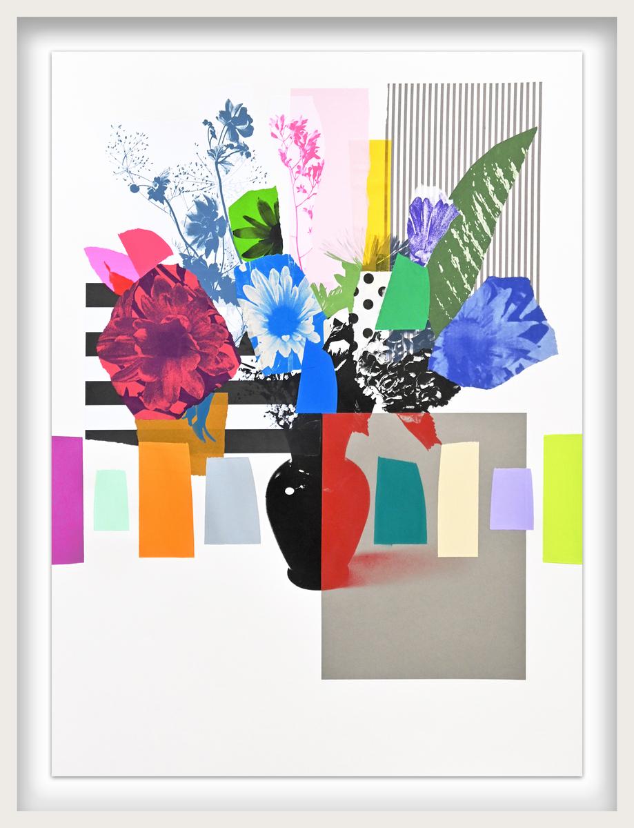 Paper Bouquet (Pink Dahlia + Stripes), 2023, image 2