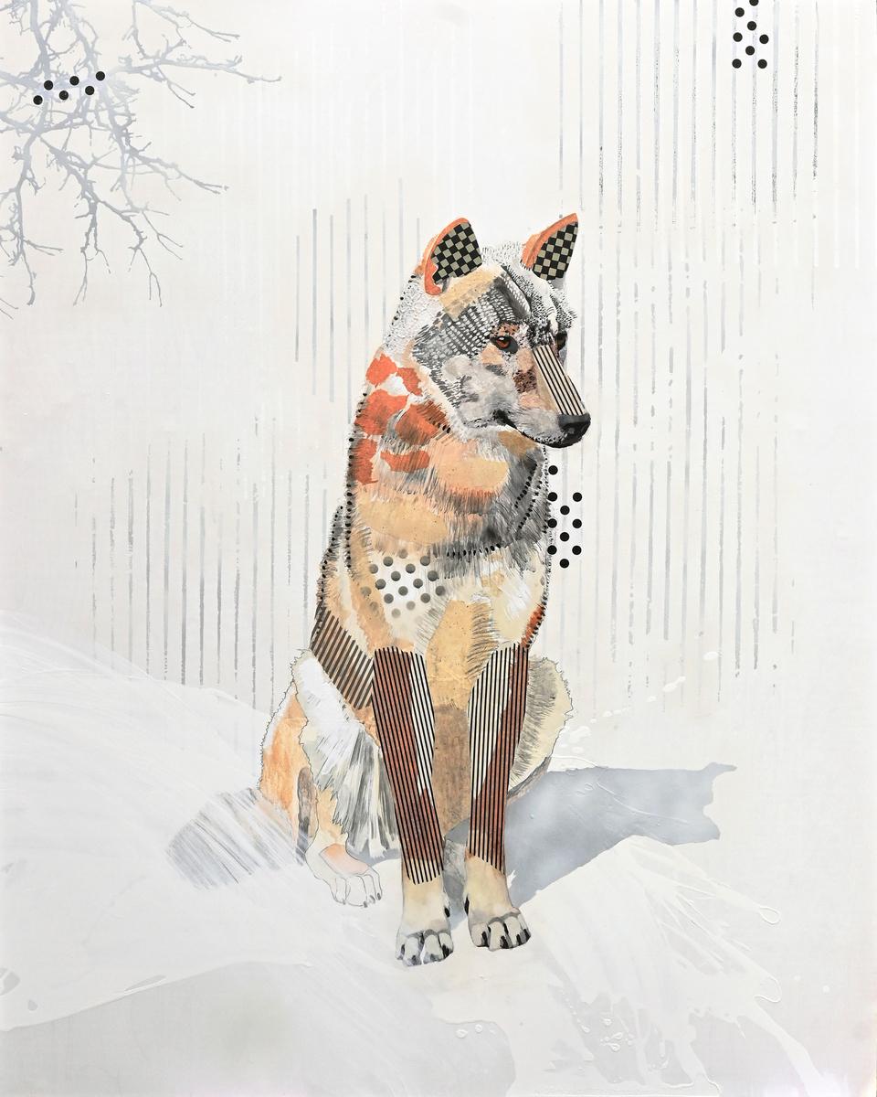 Wolf Sitting - White, 2026