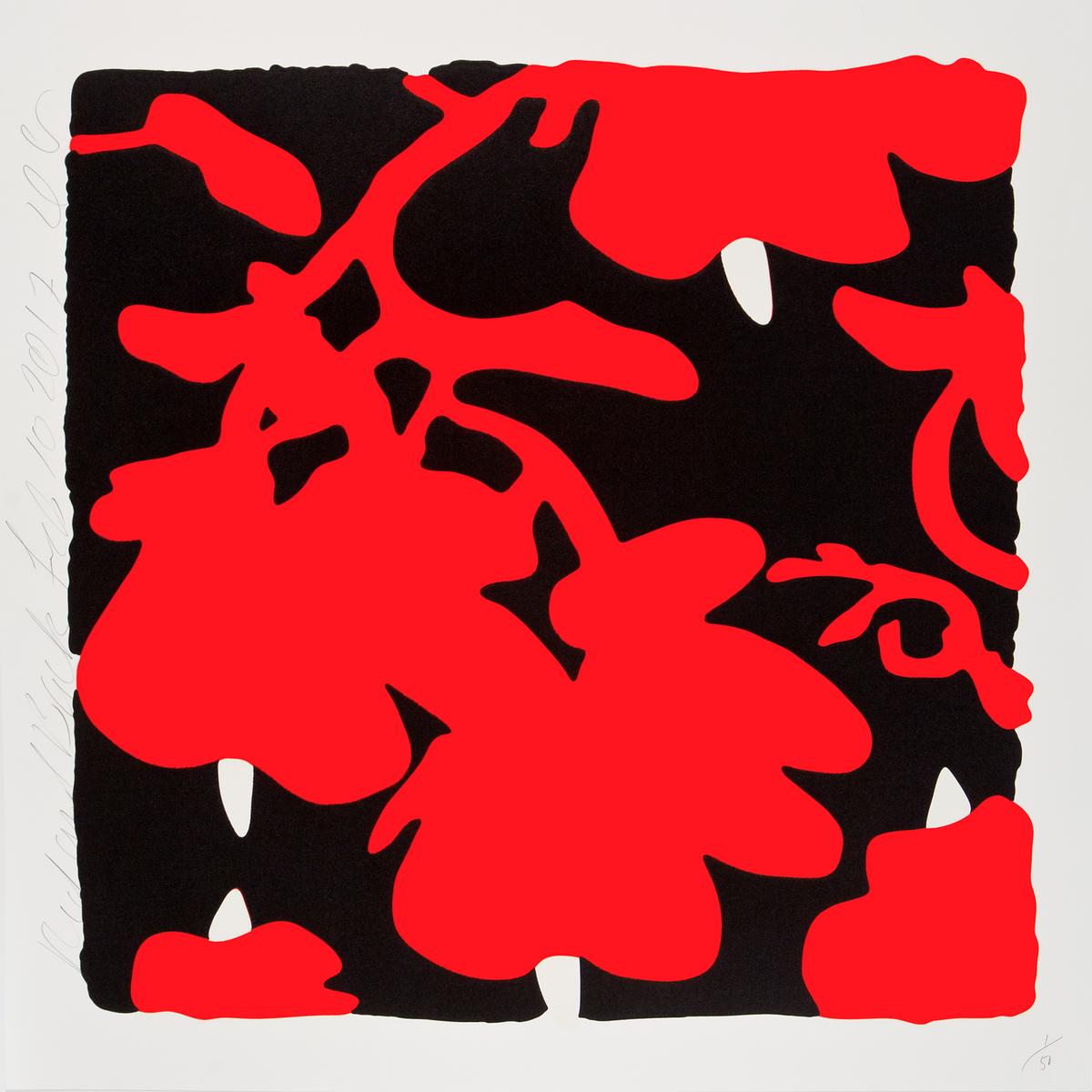 LANTERN FLOWERS RED + BLACK, FEB 10, 2017, ED. 15/50, 2017